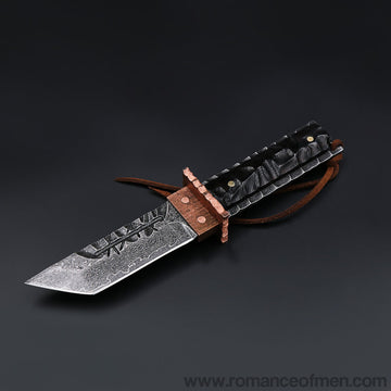 The Prajna Warrior Damascus steel pocket knife-Romance of Men